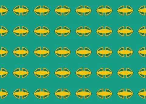 Seamless geometric pattern design illustration. In green, yellow colors. Stock Illustration