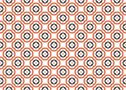 Seamless geometric pattern design illustration. In red, black colors on white Illustrazione stock