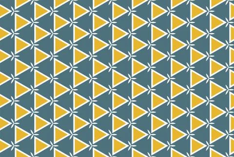 Seamless geometric pattern design illustration. In gold, blue, white colors. Stock Illustration