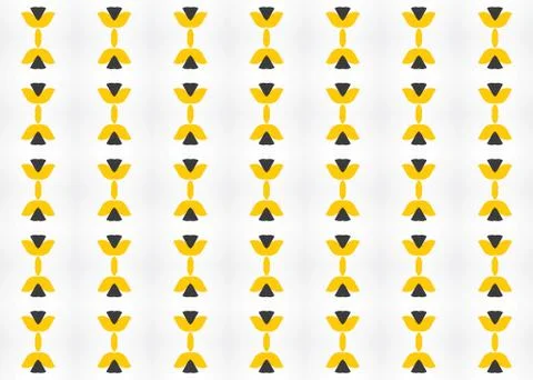 Seamless geometric pattern design illustration. In black, yellow colors on wh Stock Illustration