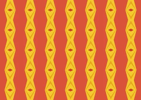Seamless geometric pattern design illustration. In yellow, red colors. Stock Illustration