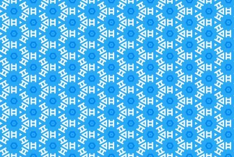 Seamless geometric pattern design illustration. In blue, white colors. Stock Illustration