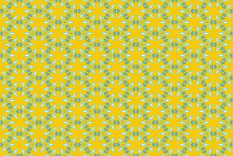 Seamless geometric pattern design illustration. In yellow, blue, white colors Illustrazione stock