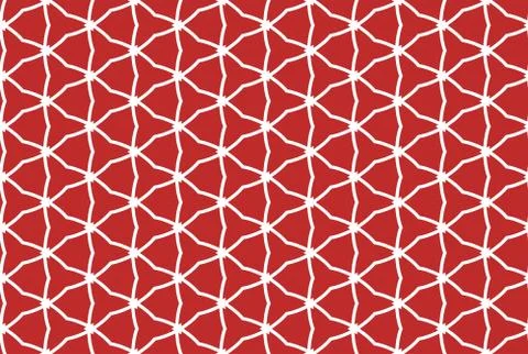 Seamless geometric pattern design illustration. In red, white colors. Stock Illustration