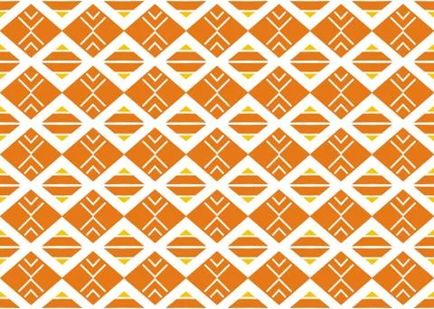Seamless geometric pattern design illustration. In yellow, orange, white colo Illustrazione stock