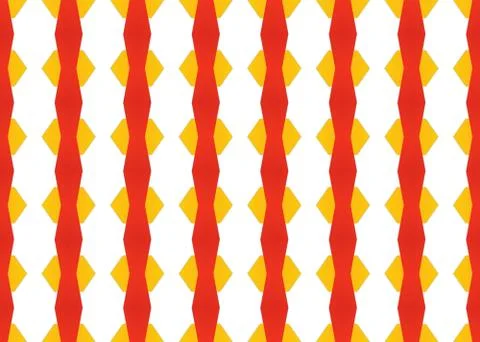 Seamless geometric pattern design illustration. In red, yellow colors on whit Stock Illustration