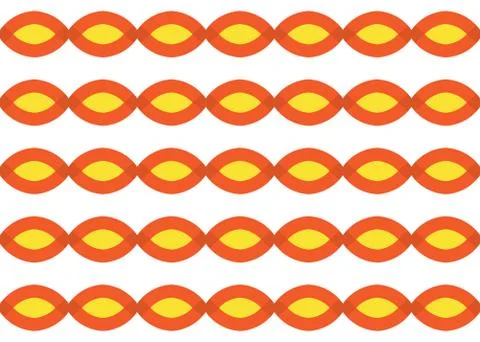 Seamless geometric pattern design illustration. In red, yellow colors on whit Stock Illustration