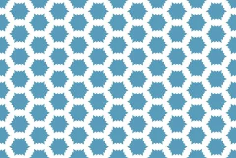 Seamless geometric pattern design illustration. In blue, white colors. Stock Illustration