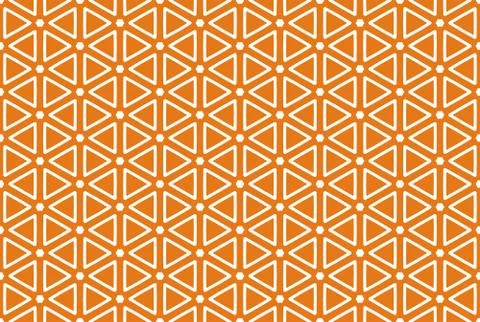 Seamless geometric pattern design illustration. In orange, white colors. Stock Illustration