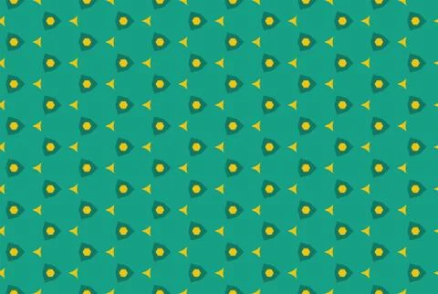 Seamless geometric pattern design illustration. In green, yellow colors. Stock Illustration