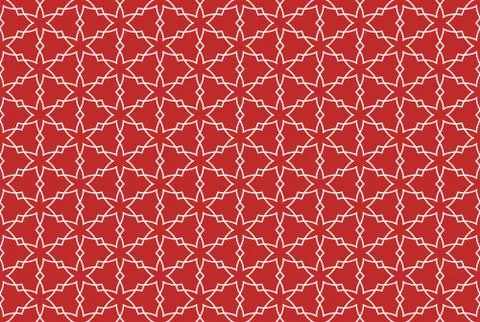 Seamless geometric pattern design illustration. In red, white colors. Stock Illustration