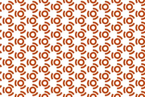 Seamless geometric pattern design illustration. In red, white colors. Stock Illustration