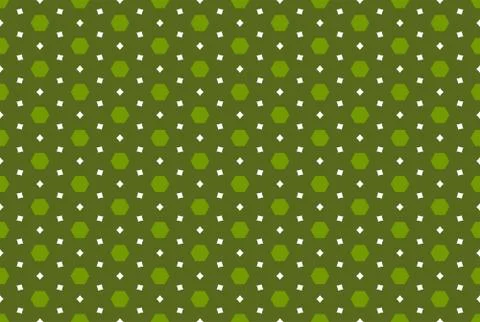 Seamless geometric pattern design illustration. In green, white colors. Stock Illustration