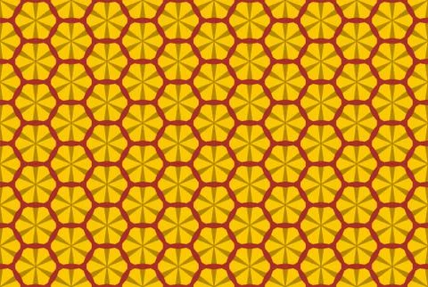 Seamless geometric pattern design illustration. In red, yellow, brown colors. Stock Illustration