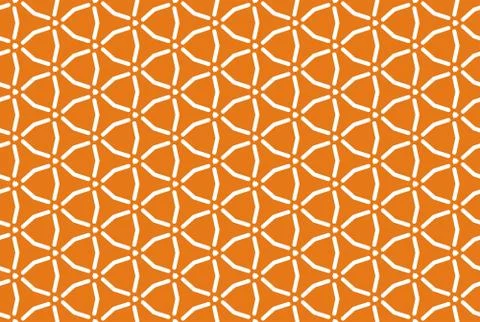 Seamless geometric pattern design illustration. In orange, white colors. Stock Illustration