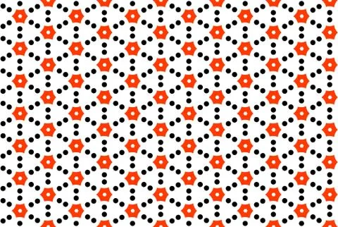 Seamless geometric pattern design illustration. In red, black colors on white Stock Illustration
