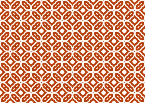 Seamless geometric pattern design illustration. In red, white colors. Stock Illustration