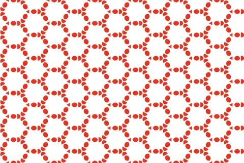 Seamless geometric pattern design illustration. In red, white colors. Stock Illustration
