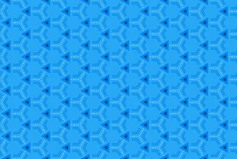 Seamless geometric pattern design illustration. In blue, white colors. Stock Illustration