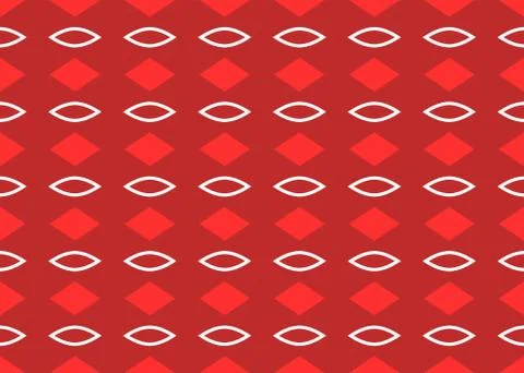 Seamless geometric pattern design illustration. In red, white colors. Stock Illustration