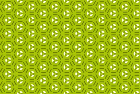 Seamless geometric pattern design illustration. In green, white colors. Illustrazione stock