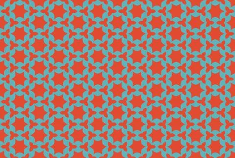 Seamless geometric pattern design illustration. In blue, red colors. Stock Illustration