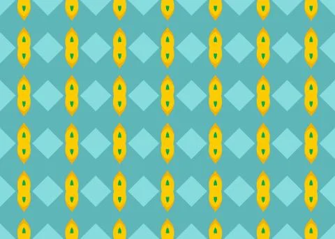 Seamless geometric pattern design illustration. In blue, green, yellow colors Illustrazione stock