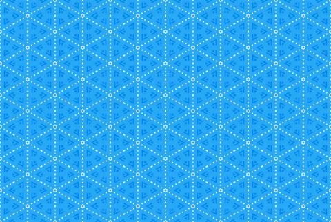 Seamless geometric pattern design illustration. In blue, white colors. Stock Illustration