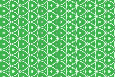Seamless geometric pattern design illustration. In green, white colors. Illustrazione stock