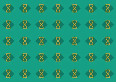 Seamless geometric pattern design illustration. In green, yellow colors. Stock Illustration