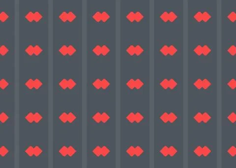 Seamless geometric pattern design illustration. In red, black colors. Stock Illustration