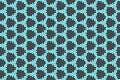 Seamless geometric pattern design illustration. In blue, black colors. Stock Illustration
