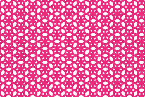 Seamless geometric pattern design illustration. In pink, white colors. Stock Illustration