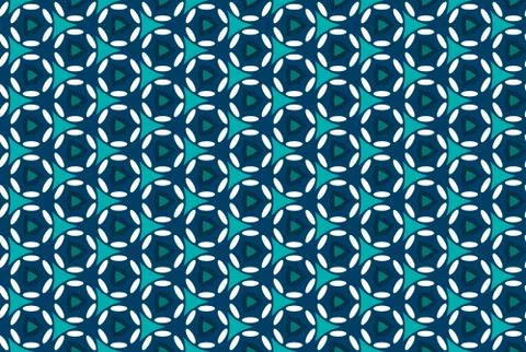 Seamless geometric pattern design illustration. In blue, white colors. Illustrazione stock