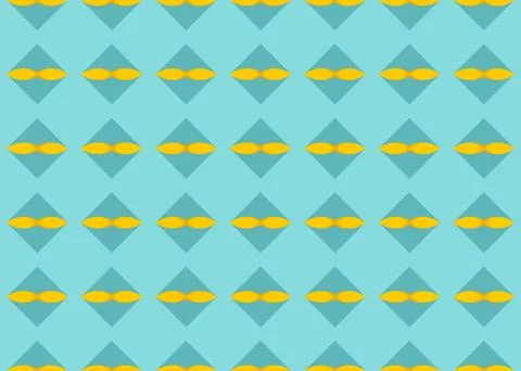 Seamless geometric pattern design illustration. In blue, yellow colors. Stock Illustration