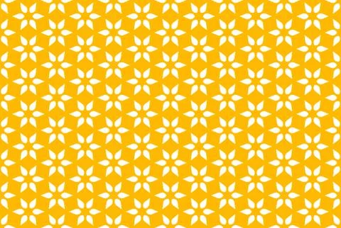 Seamless geometric pattern design illustration. In yellow, white colors. Stock Illustration