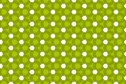 Seamless geometric pattern design illustration. In green, white colors. Stock Illustration