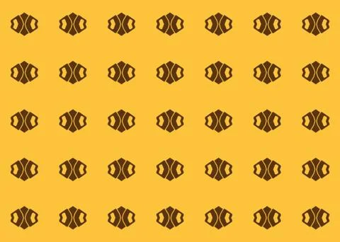 Seamless geometric pattern design illustration. In yellow, brown colors. Stock Illustration