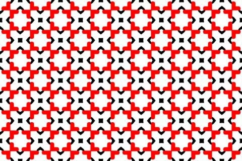 Seamless geometric pattern design illustration. Background texture. In red, b Stock Illustration
