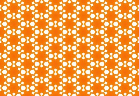 Seamless geometric pattern design illustration. Background texture. In orange Stock Illustration
