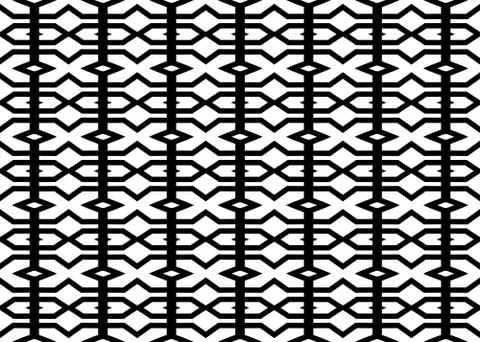 Seamless geometric pattern design illustration. Background texture. In black, Stock Illustration