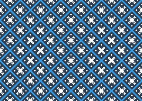 Seamless geometric pattern design illustration. Background texture. In blue,  Stock Illustration