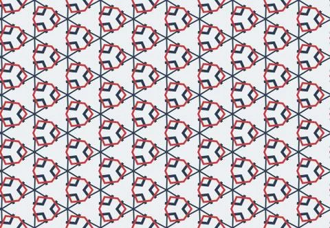 Seamless geometric pattern design illustration. Background texture. In red, b Stock Illustration