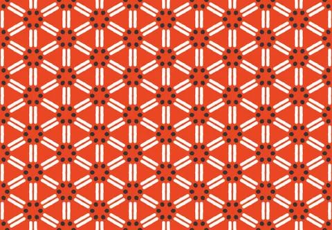 Seamless geometric pattern design illustration. Background texture. In red, b Stock Illustration
