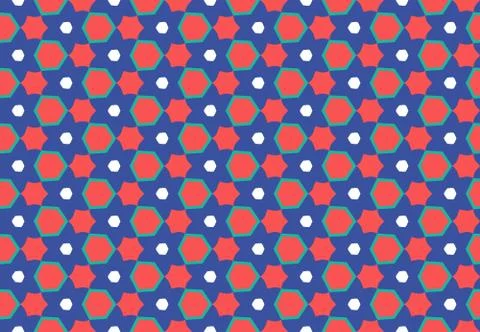 Seamless geometric pattern design illustration. Background texture. In red, b Stock Illustration
