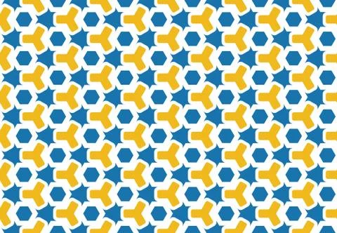 Seamless geometric pattern design illustration. Background texture. In blue,  Stock Illustration