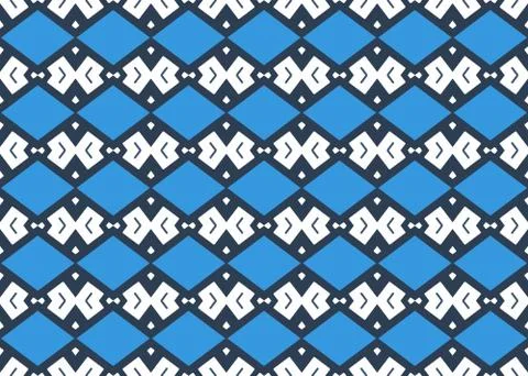 Seamless geometric pattern design illustration. Background texture. In blue,  Stock-Illustration