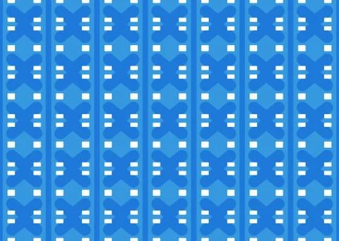 Seamless geometric pattern design illustration. Background texture. In blue,  Stock Illustration