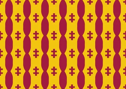 Seamless geometric pattern design illustration. Background texture. In red, y Stock-Illustration