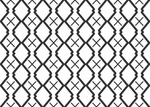 Seamless geometric pattern design illustration. Background texture. In black, Stock Illustration